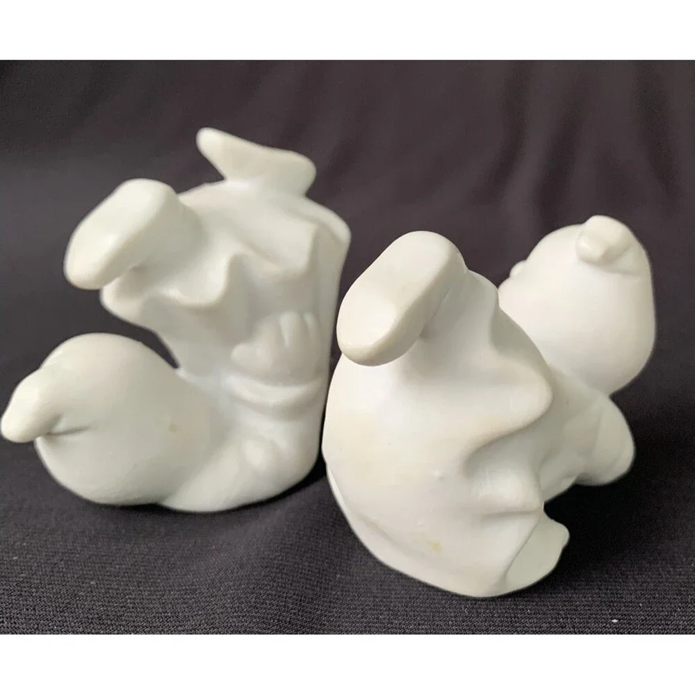 80s Vintage Halloween Ceramic Ghosts Tumbling Duo World of Gifts Imports Taiwan